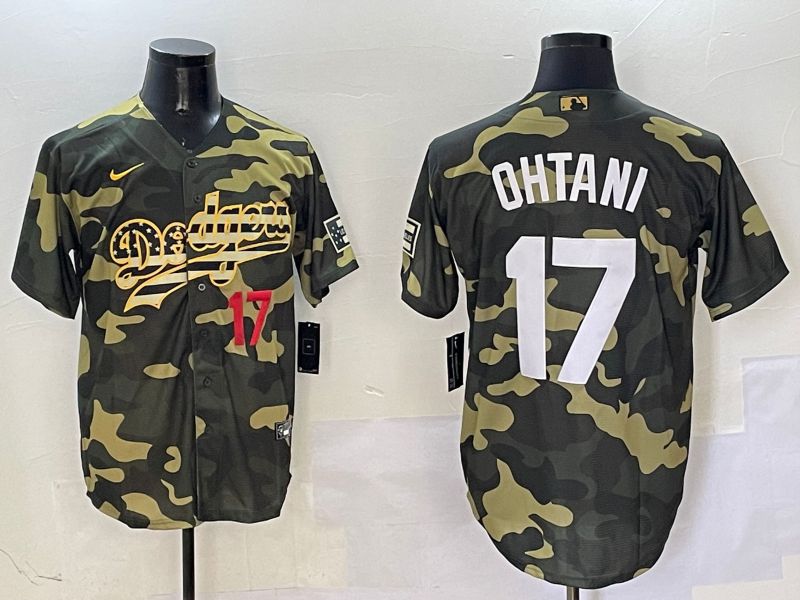 Men Los Angeles Dodgers 17 Ohtani Camo Joint Name 2025 Nike MLB Jersey style 9